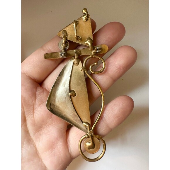 Vintage abstract modernist gemstone Pendant - Picture 5 of 6